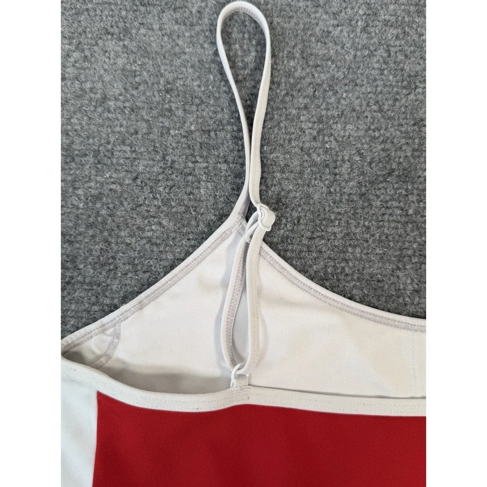 Alo Yoga Airlift Car Club Bra Red White Colorblock Crop Sports Bra Women's M